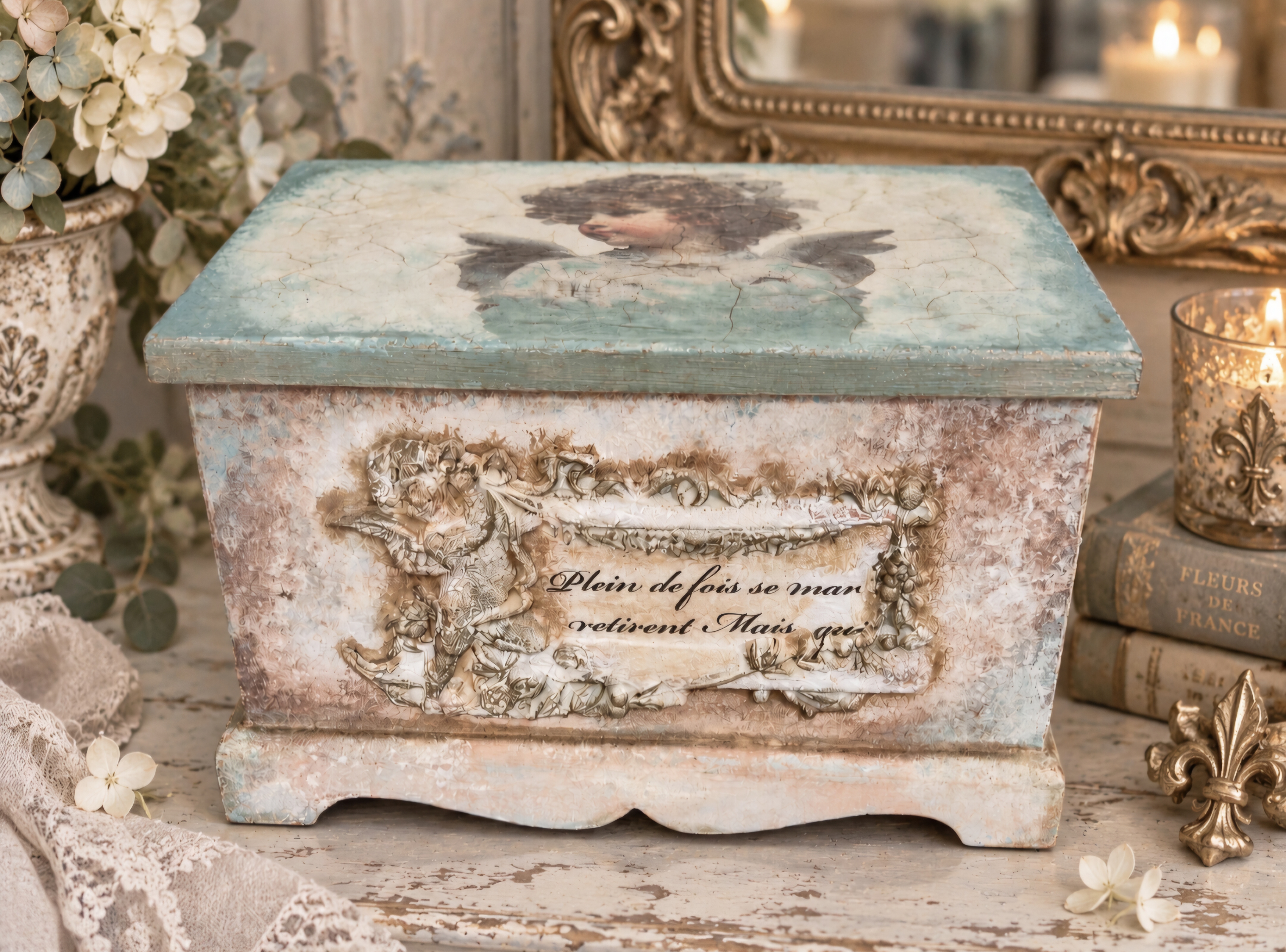 French Inspired Angel Keepsake Box (photo 1 of 8)