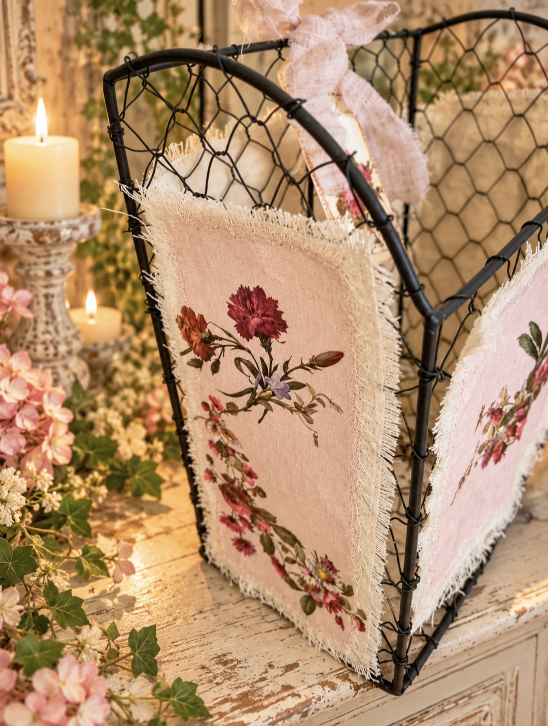 Shabby Chic Wire Storage Basket  (photo 6 of 9)