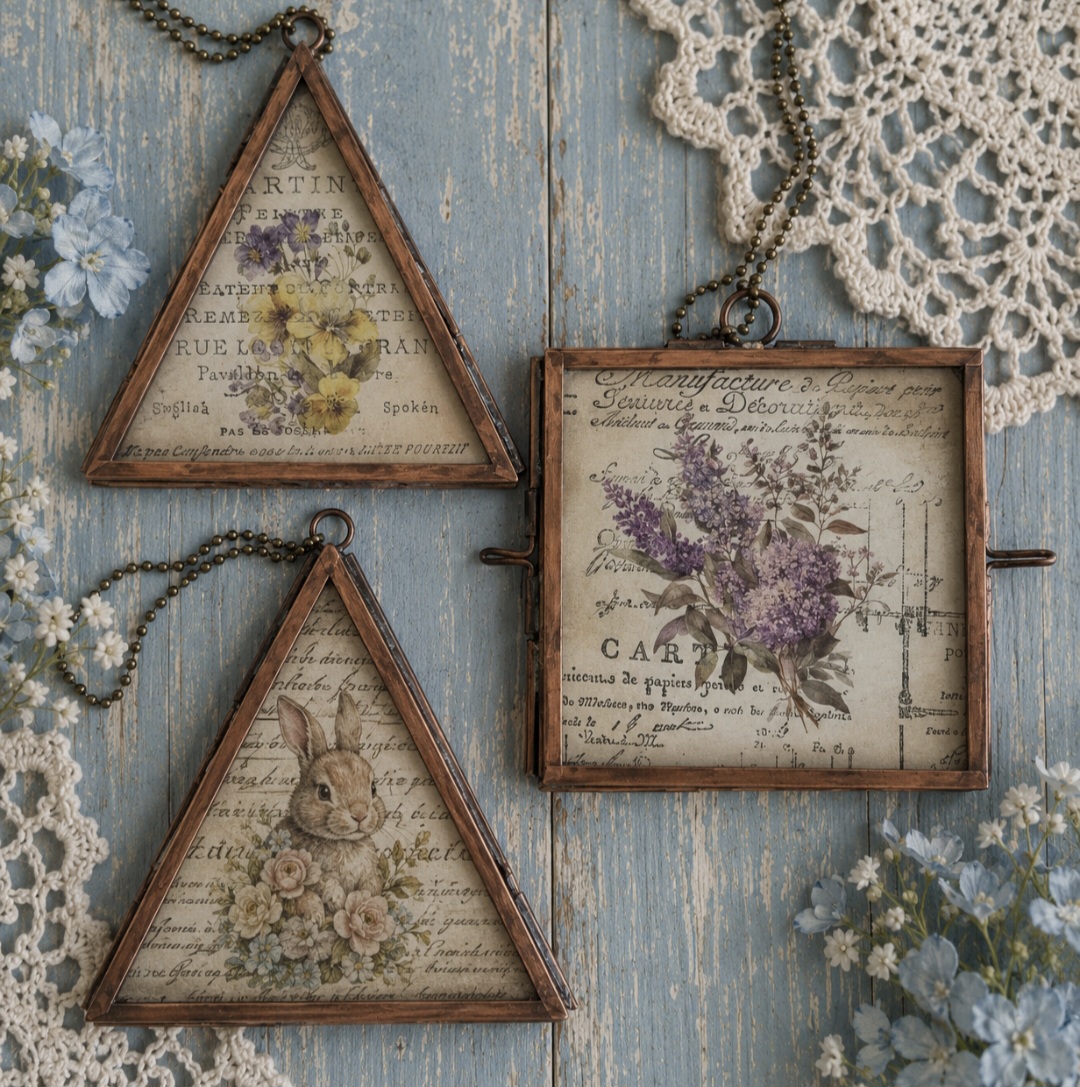A Trio Of Tiny Vintage Bronze Frames (photo 2 of 2)
