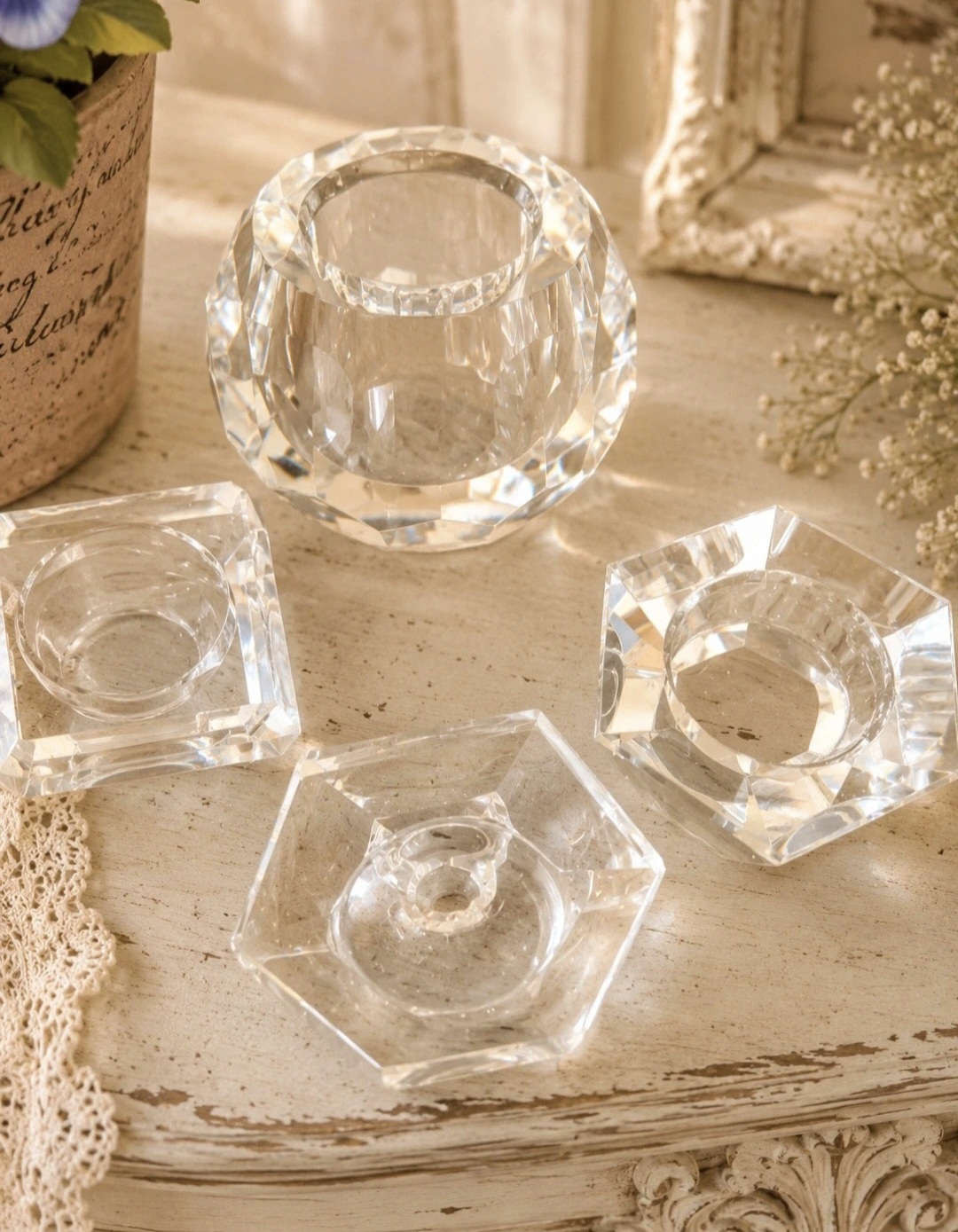 A Trio Of Crystal Very Small Trinket Dishes  (photo 3 of 3)