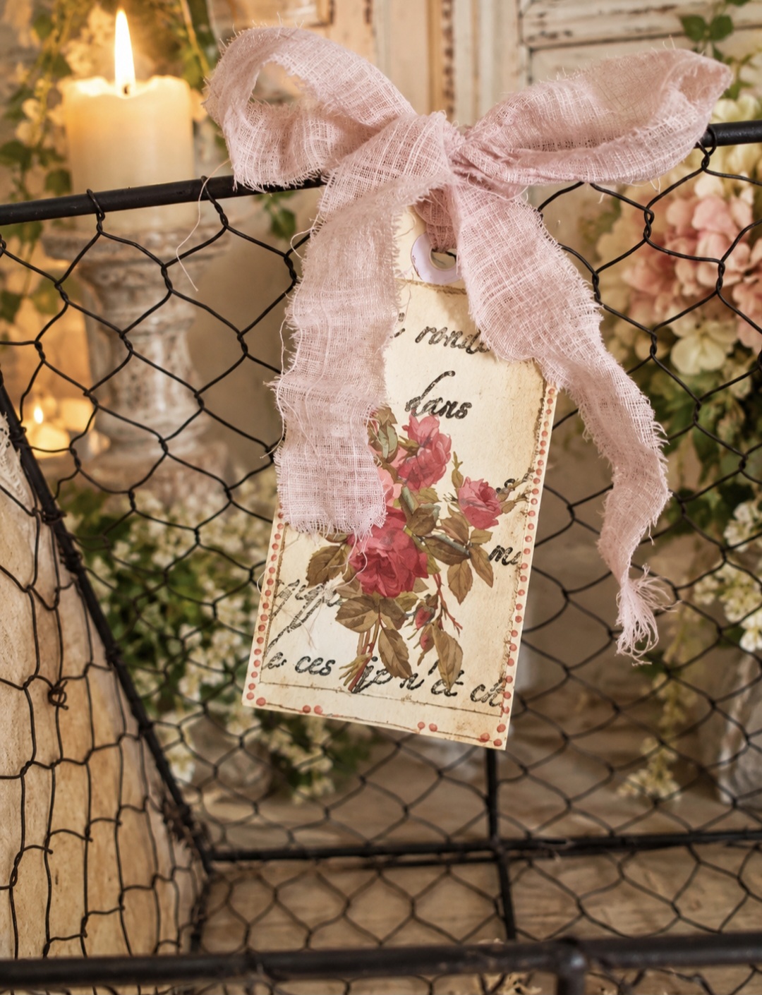 Shabby Chic Wire Storage Basket  (photo 3 of 9)