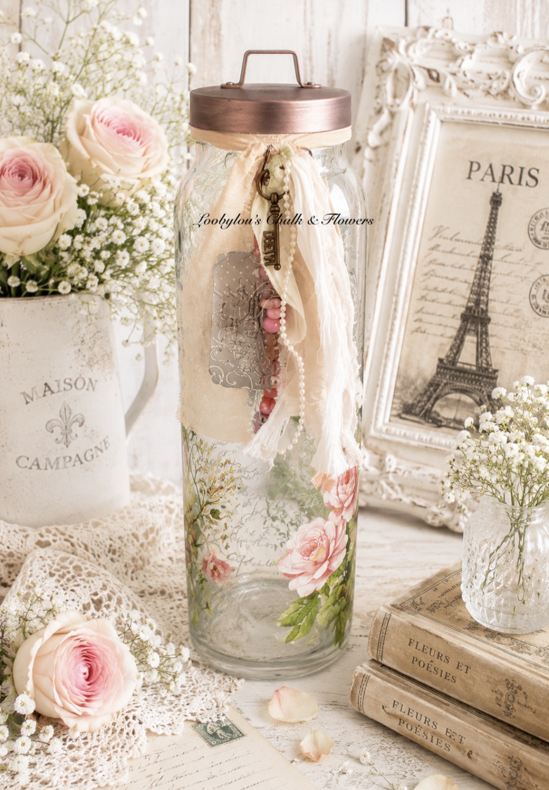 Glass Shabby Chic Pasta Jar (photo 2 of 3)