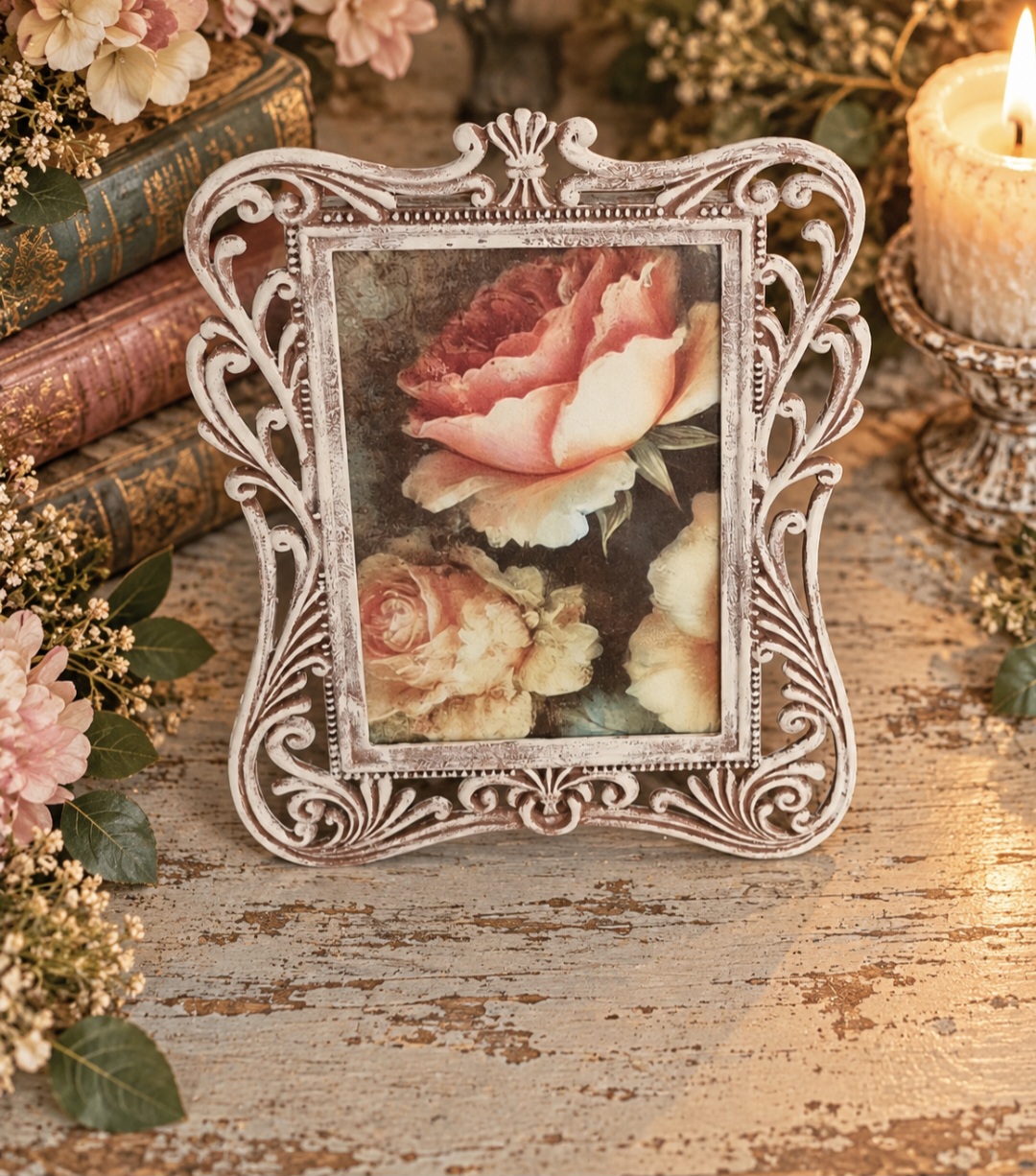 Vintage Rose Ornate Metal Photo Frame  (photo 2 of 4)
