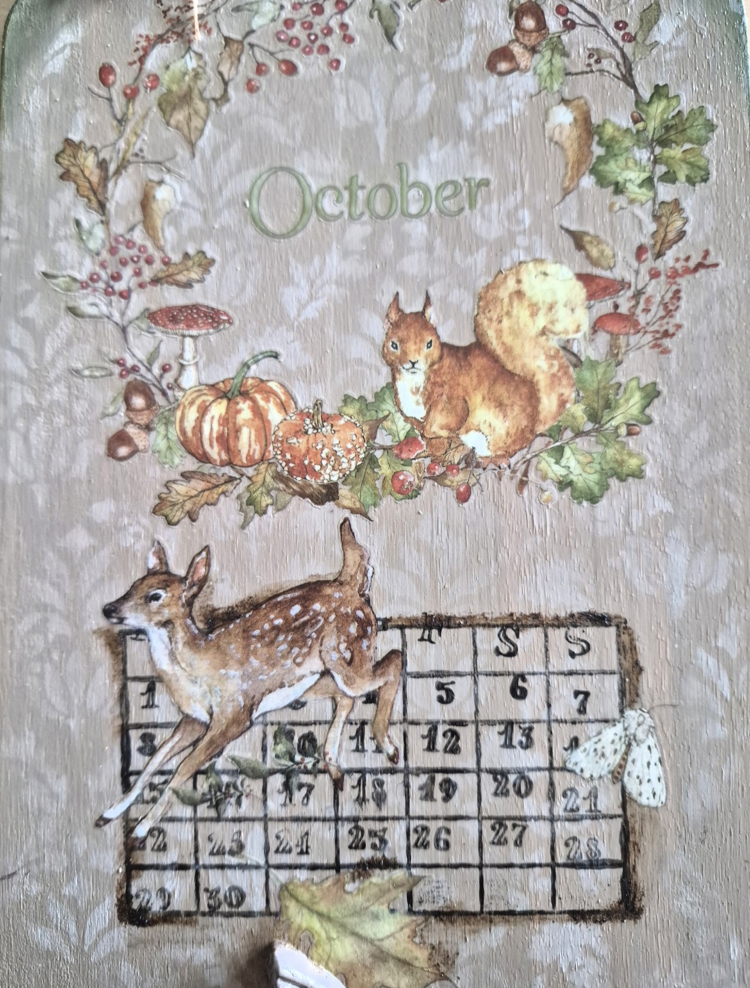 Handmade October Autumn Plaque With 3D Pumpkin (photo 3 of 4)