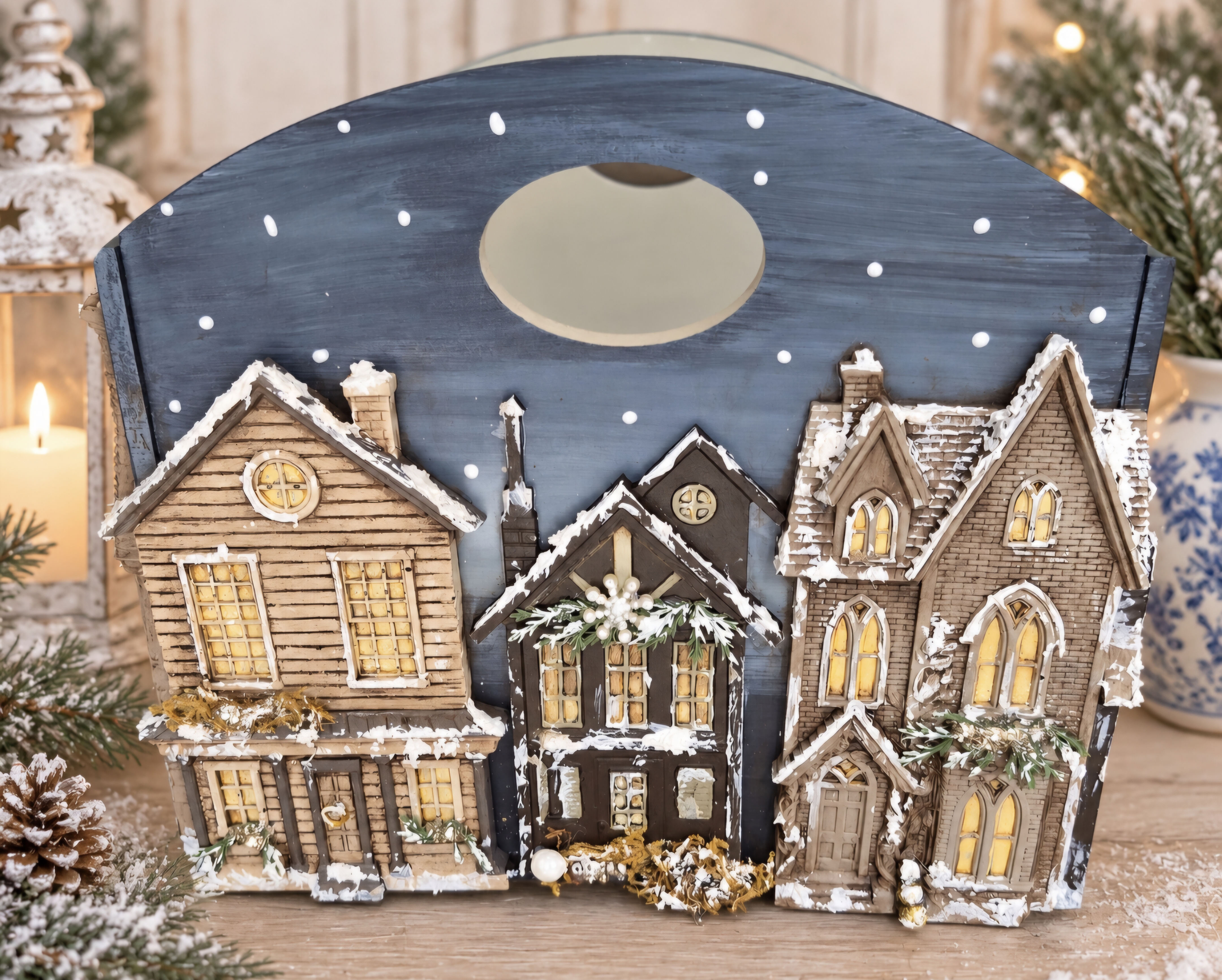 Handcrafted Snowy Christmas Caddy (photo 2 of 6)