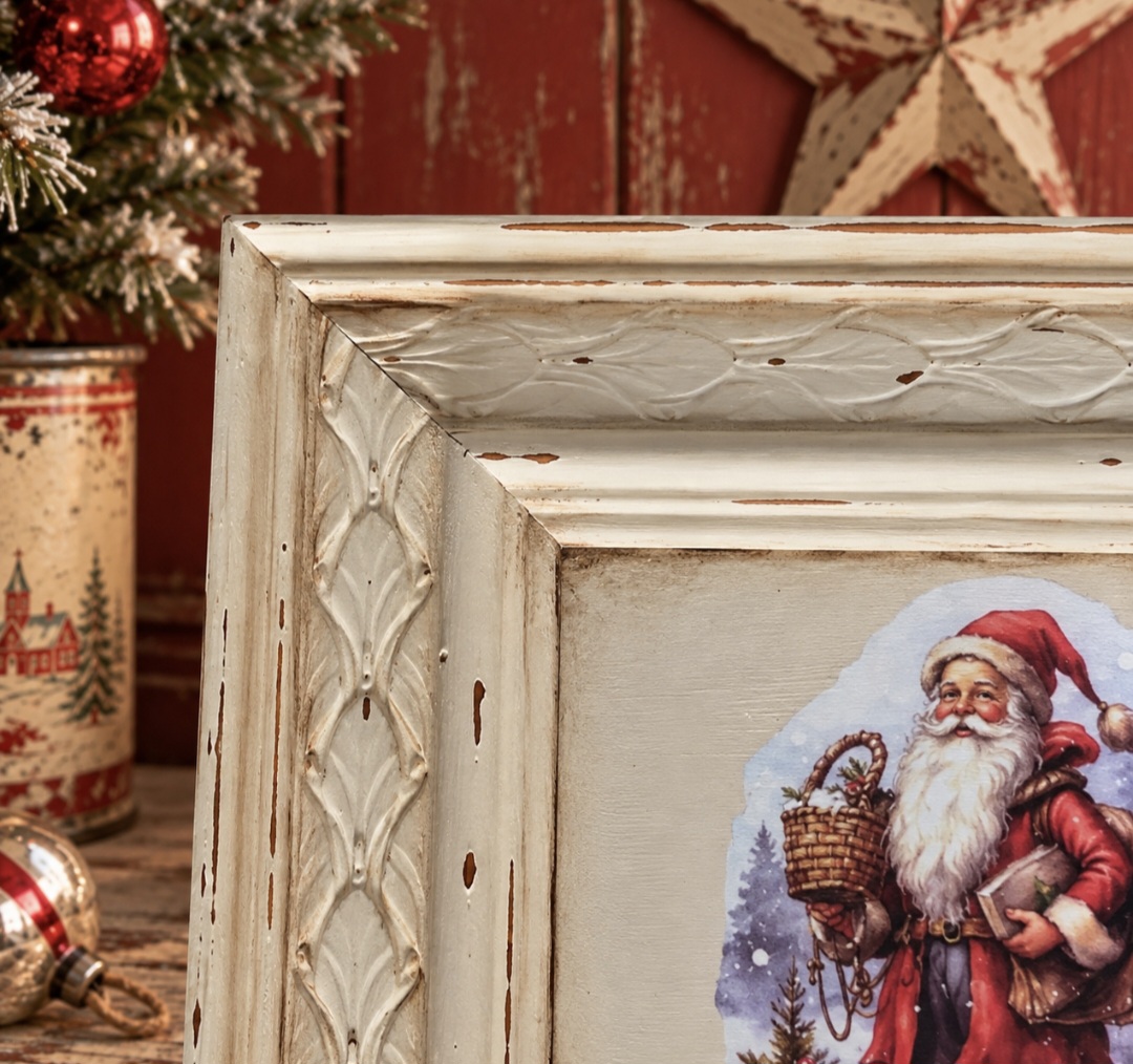 Vintage Santa-Hand Painted Frame  (photo 4 of 5)