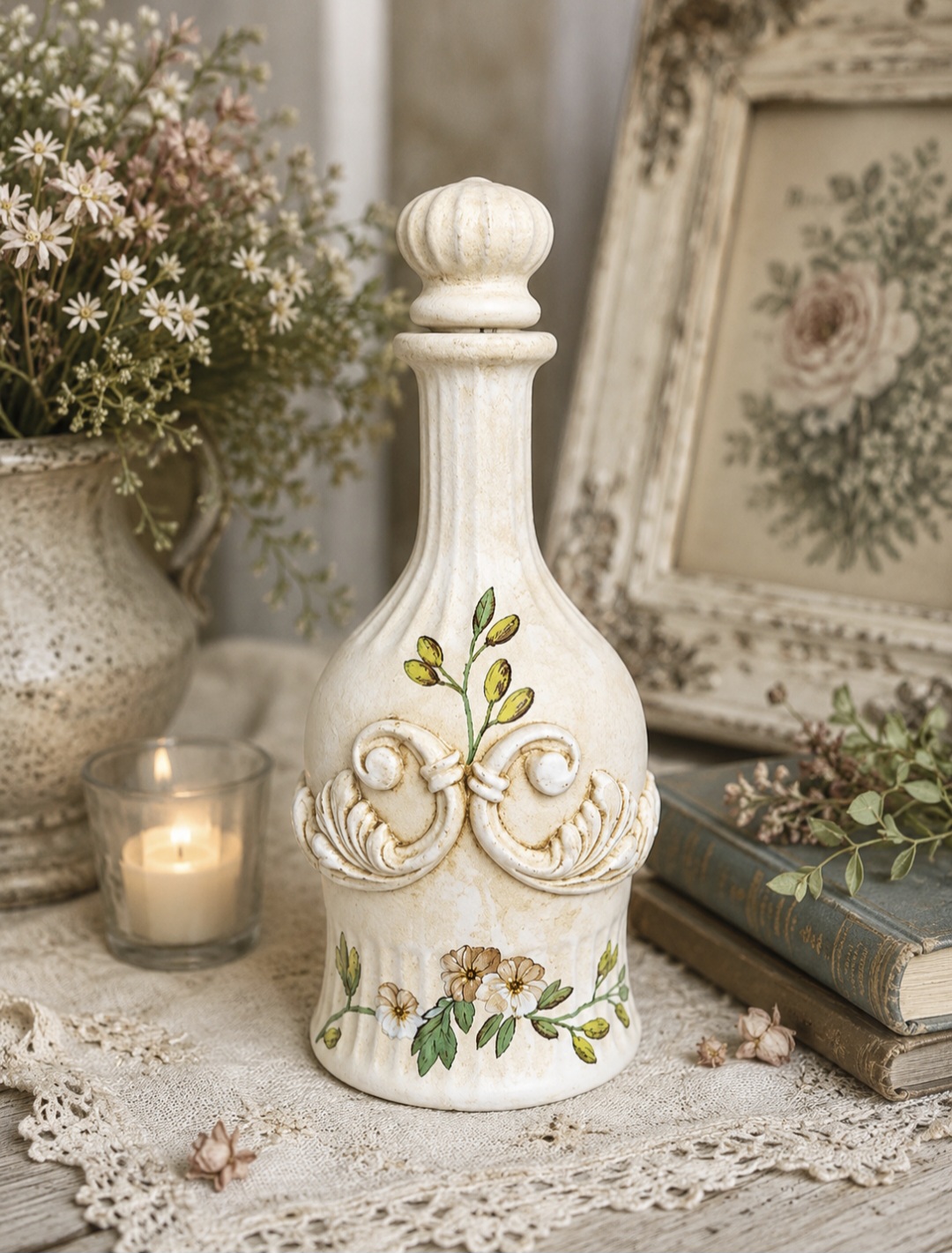 Distressed Floral Bottle  (photo 2 of 2)