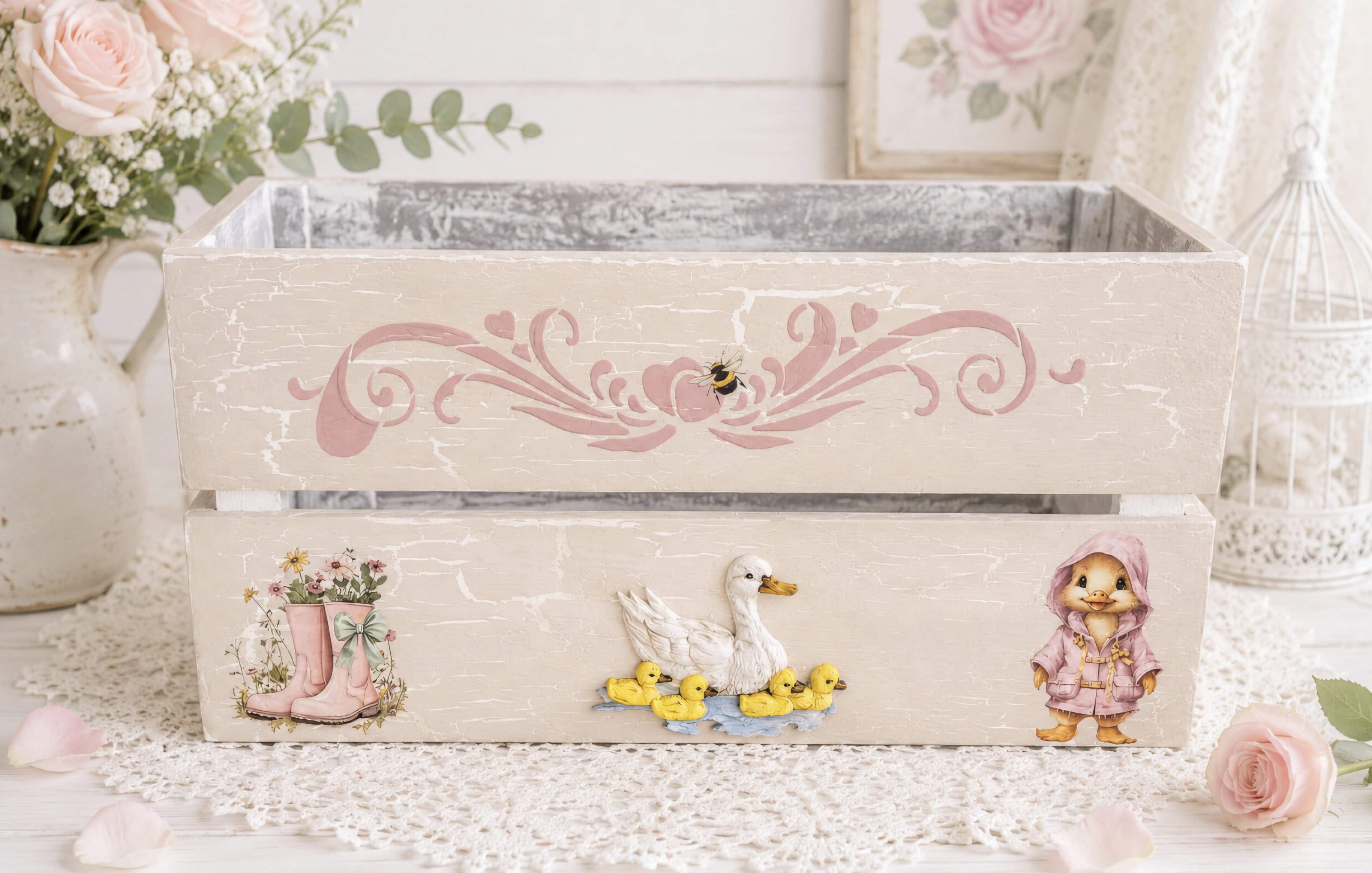 Handcrafted Shabby Chic Wooden Crate (photo 3 of 6)