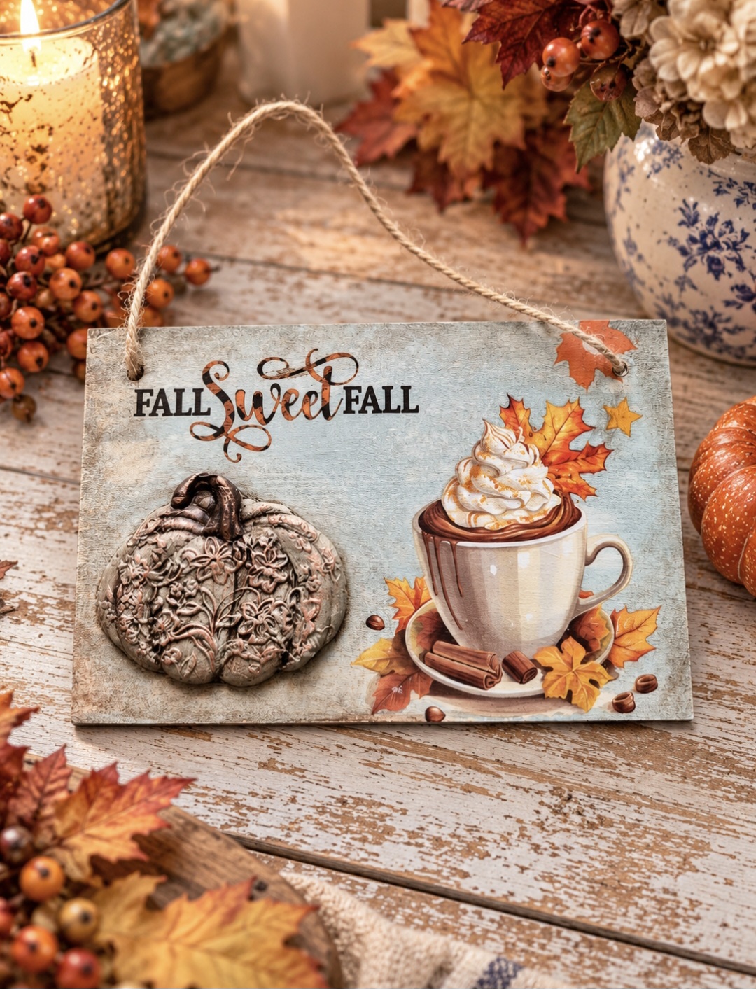 Handmade Small Autumnal Plaque (photo 1 of 3)